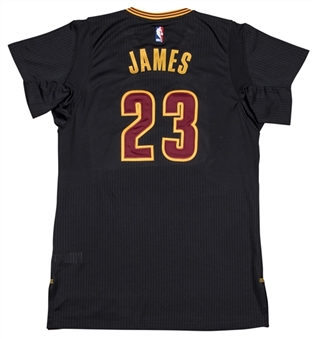 2015-16 LeBron James Game Used Cleveland Cavaliers Black Jersey Worn on 12/8/15 Vs. Portland (MeiGray)Photo Matched